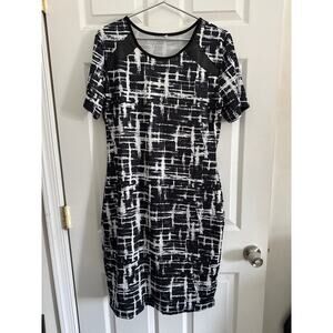 Black and white print dress plus size XXL